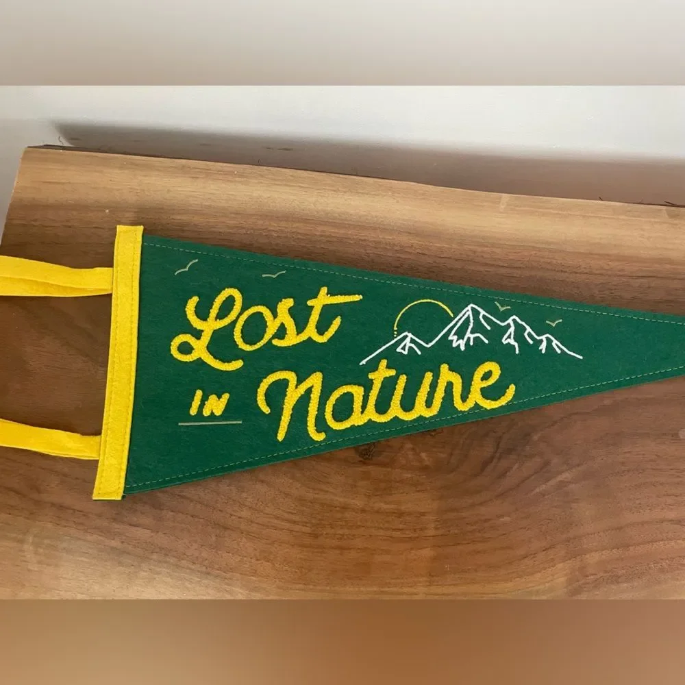 LOST IN NATURE Pennant Retro Style Green Felt 20 Inches Decor Target Baby Room